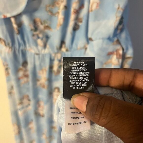 Torrid 1 Chiffon Cupids Chapel Angels Cold Shoulder Mini Dress 1x 14 16 NWT - Picture 10 of 11